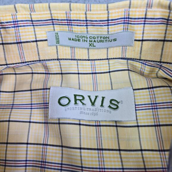 Orvis Button Front Shirt Lot of 2 Men's XL Green & Yellow Plaid Casual As Is - Picture 11 of 15
